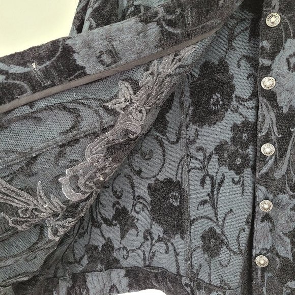 Soft by Avenue Black Brocade Jacket Embroidery Beaded Plus Size 22/24 - Picture 3 of 9